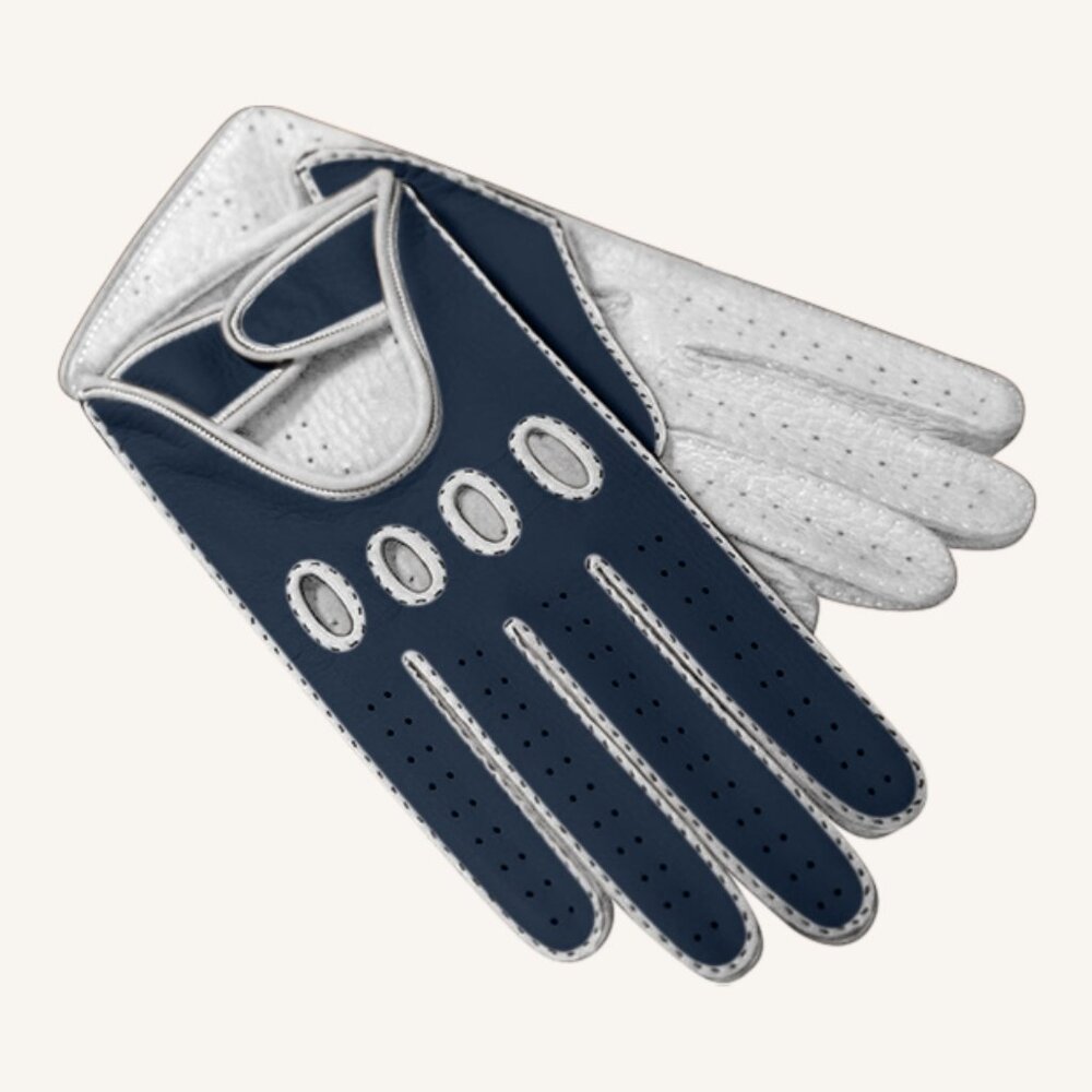 M.A.M.A. Women's Hand Gloves For Driving - Blue, White
